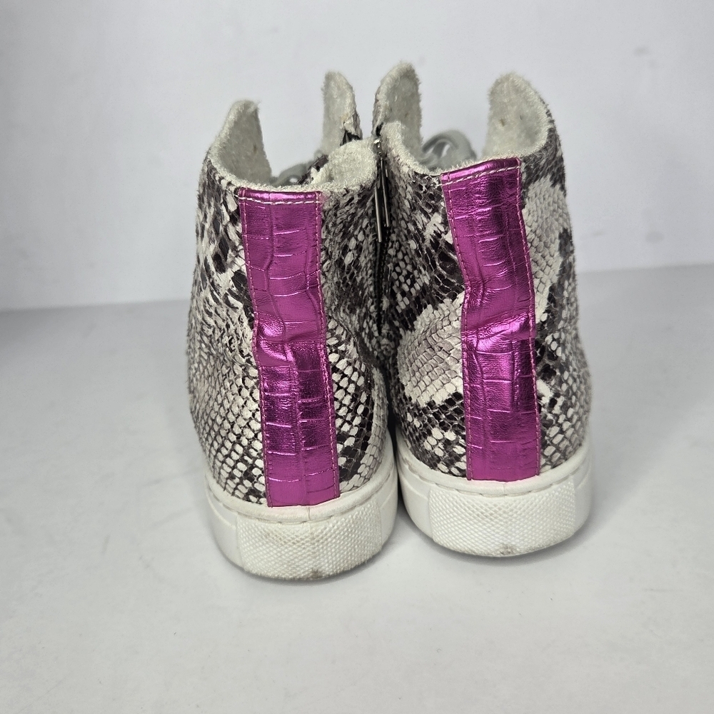 Steve Madden Jaren Snakeskin Star Lace High-Top Sneakers Women's Size 8.5 - Picture 5 of 11